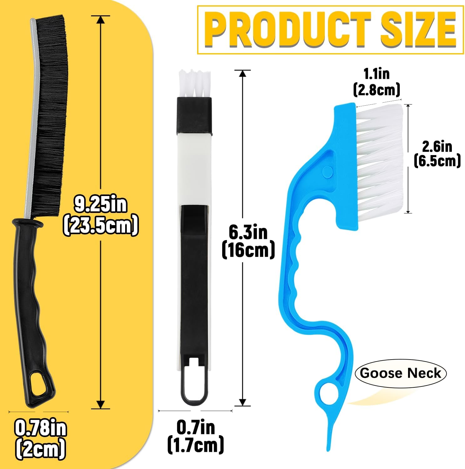 Pinsit Crevice Cleaning Brush Set 4Pcs with Hooks