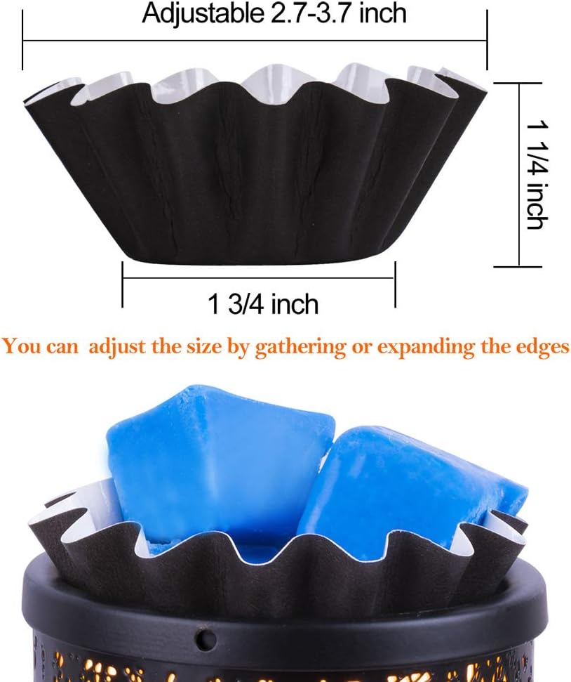 FANDOL Reusable Leakproof Candle Wax Melt Warmers Liners 50pcs Black