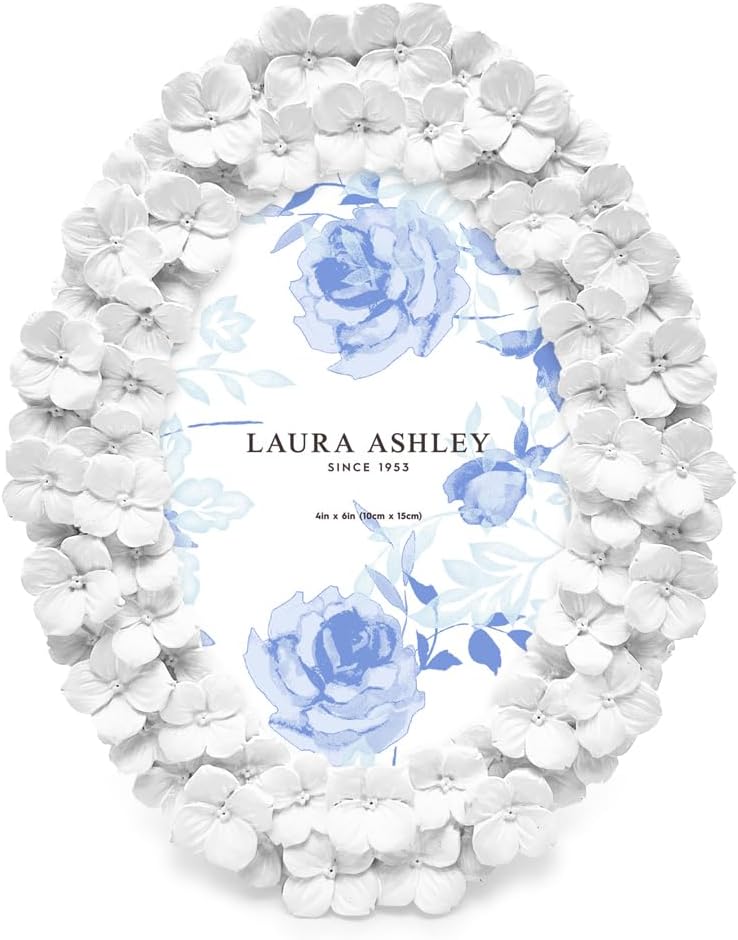 Laura Ashley 4x6 White Hydrangea Frame with Easel Hook