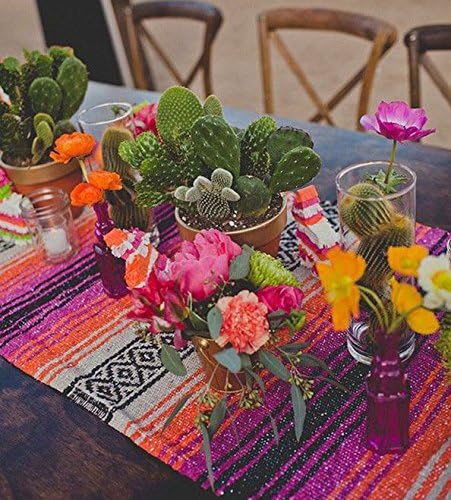 Del Mex Classic Mexican Blanket 70x50 Pink Orange