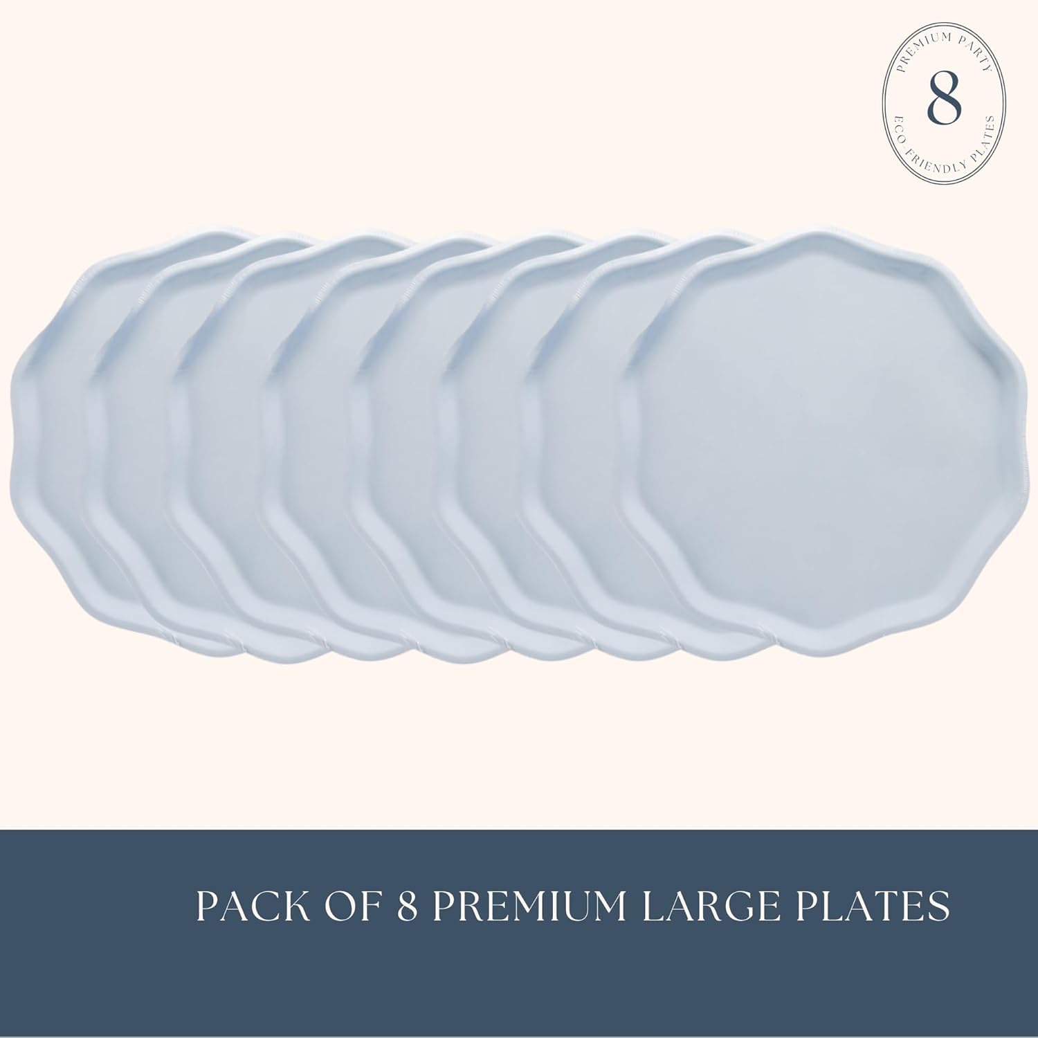 Bonjour Fete Sky Blue Compostable Dinner Plates Pack of 8
