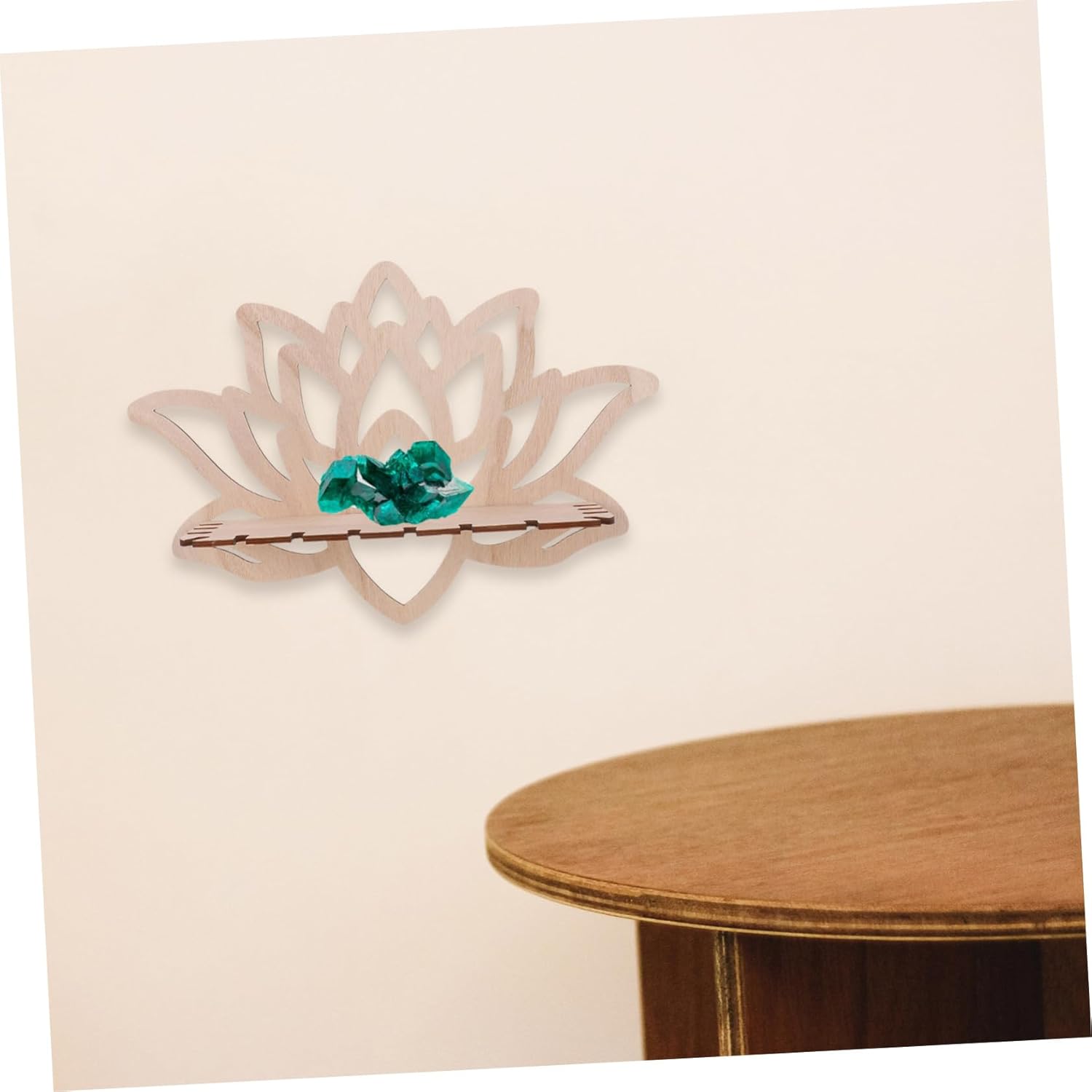 Luxshiny Hollow Pattern Lotus Candle Holder Wall Decor Floating Shelf