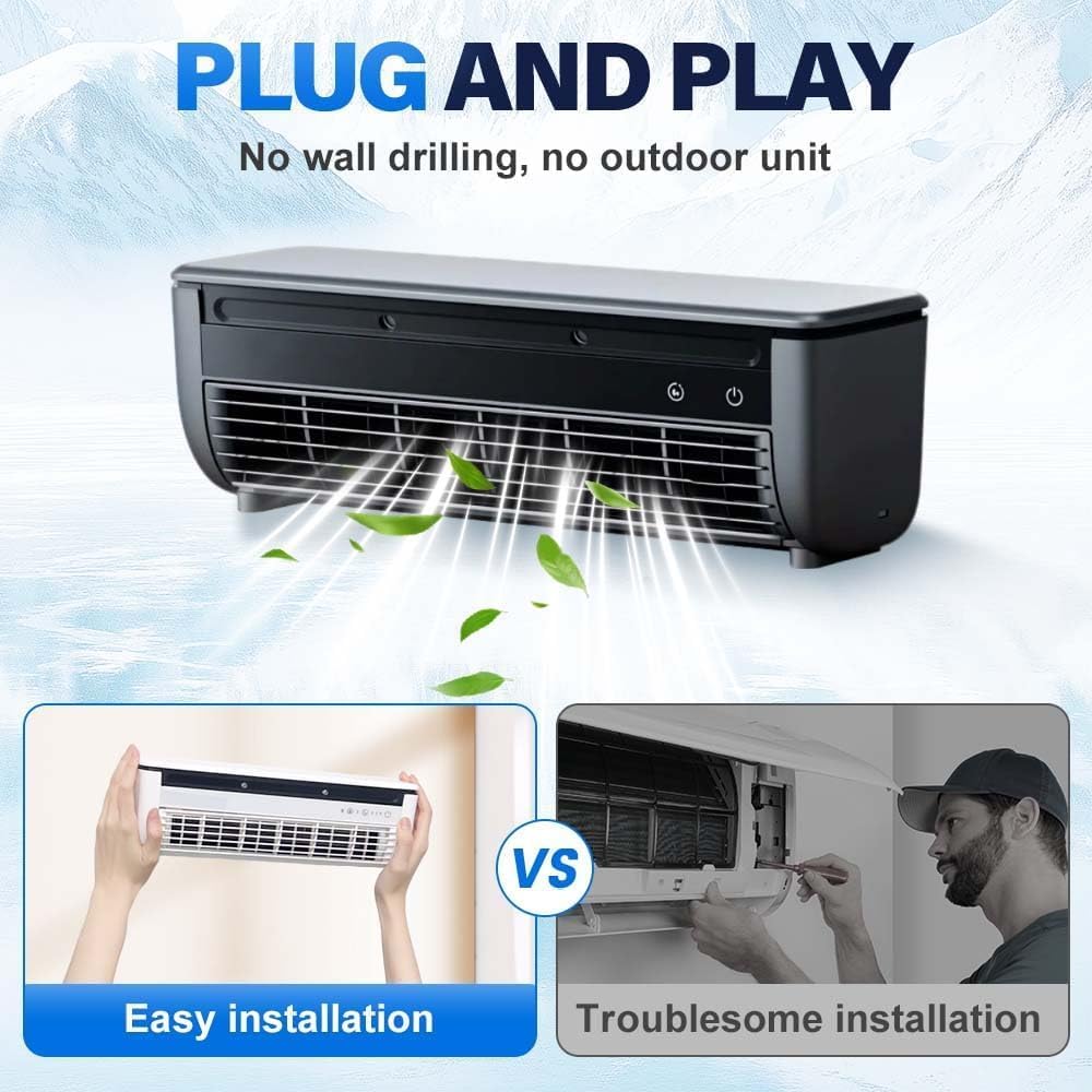 Mini Wall Mounted AC Fan with Remote Control