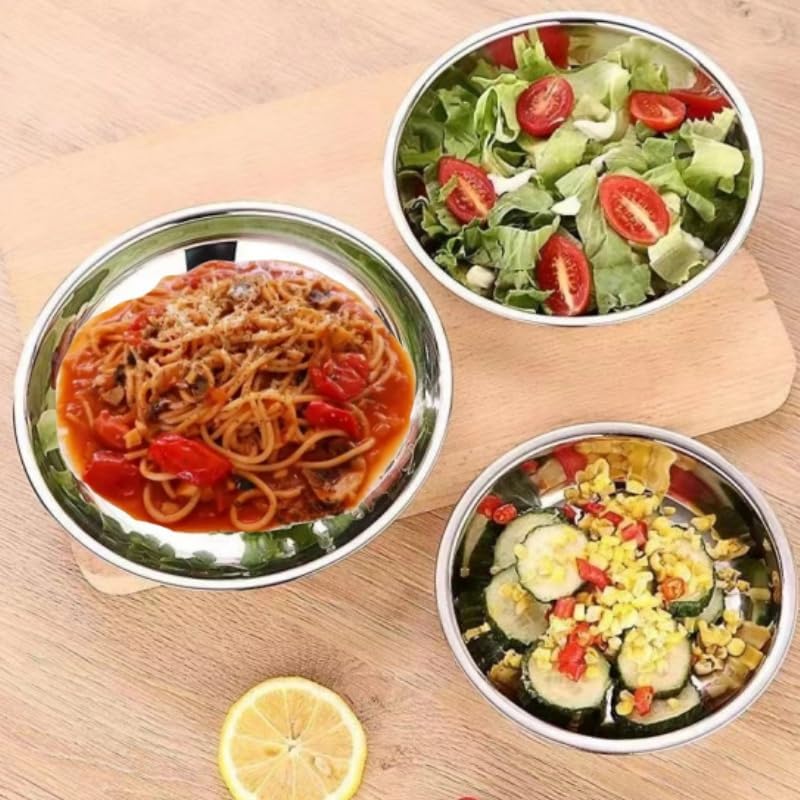 6 Pcs Stainless Steel Dinner Plates Set
