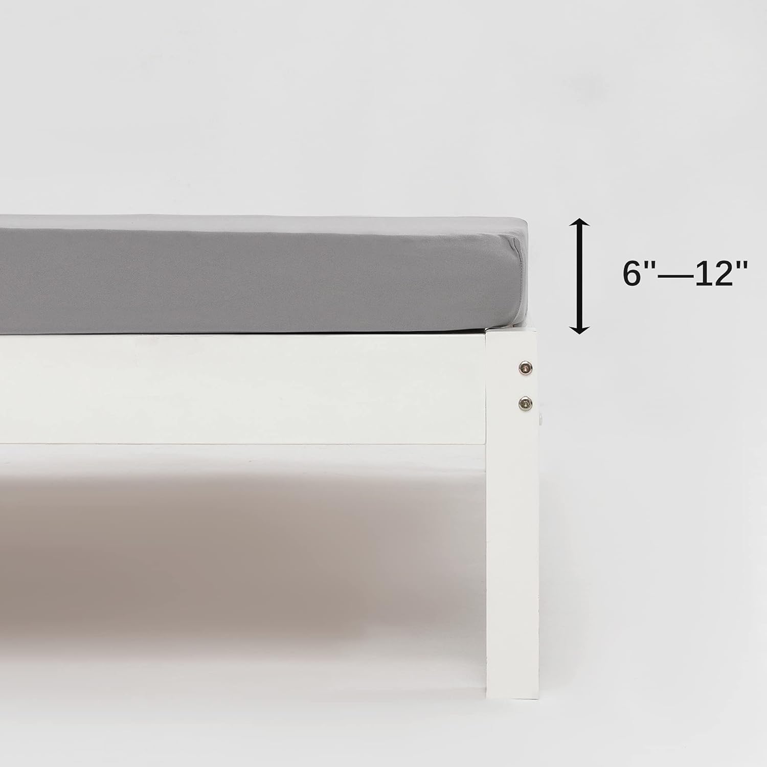 NY HOME Cot Size Fitted Sheet Only - Light Gray