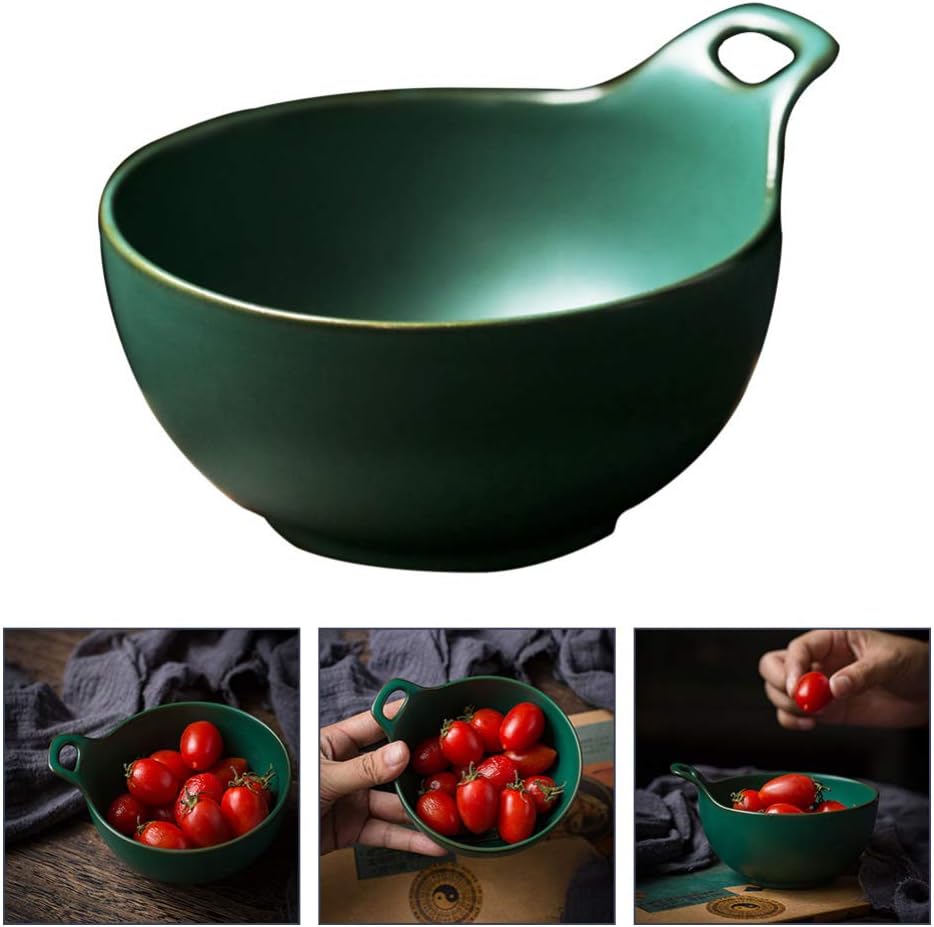 Hemoton Ceramic Ice Cream Bowl Decorative Salad Dish