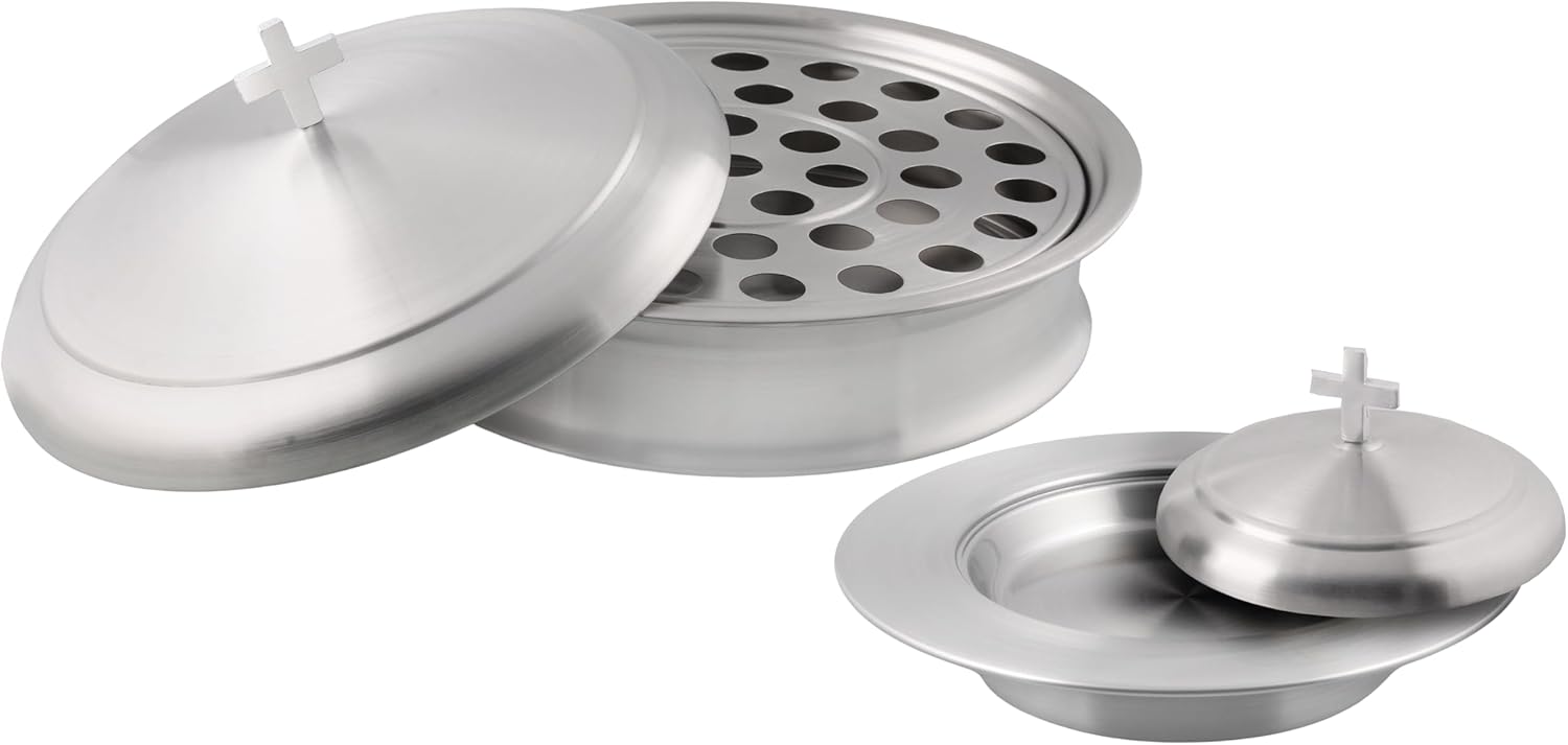 Mayur Exports Communion Tray Set with Cover and Bread Plate