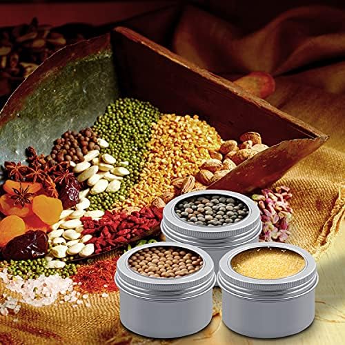 15 Pack 4oz Aluminum Round Tins with Clear Tops