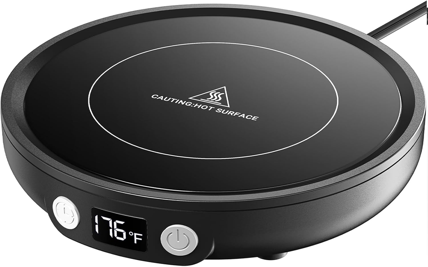 SWEETFULL Mug Warmer with 3 Temp Settings and 4H Safety Timer - Black