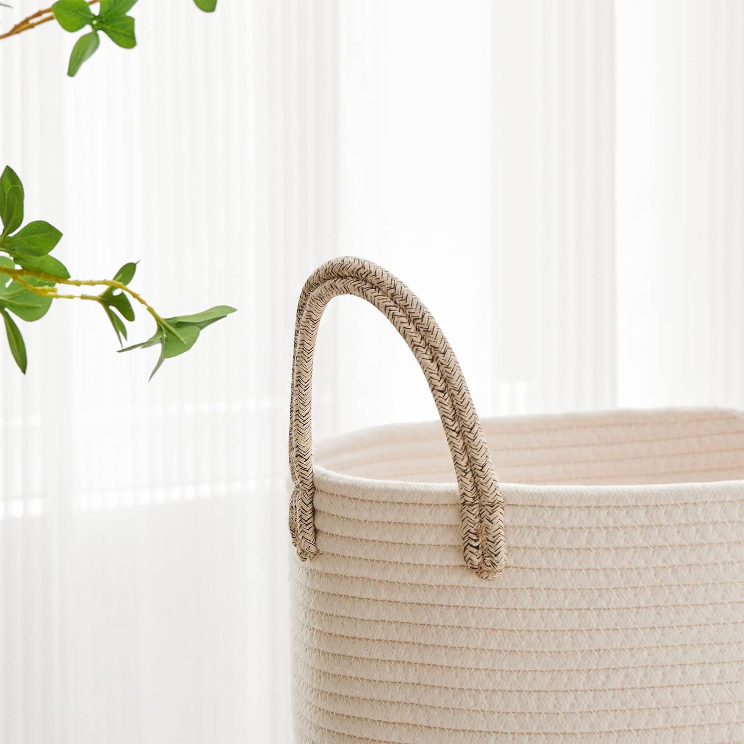 VIPOSCO Large Laundry Hamper with Woven Rope Design