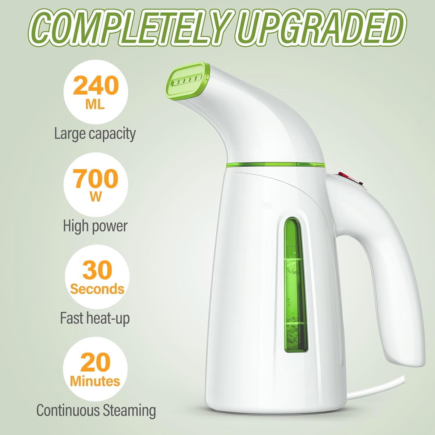 OGHom Portable Garment Steamer with 300ml Tank