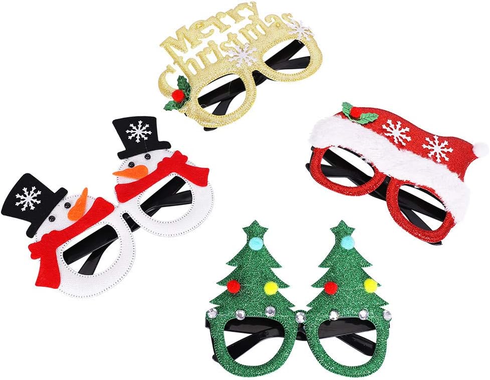 Max Fun 12Pcs Christmas Glitter Party Glasses Frames