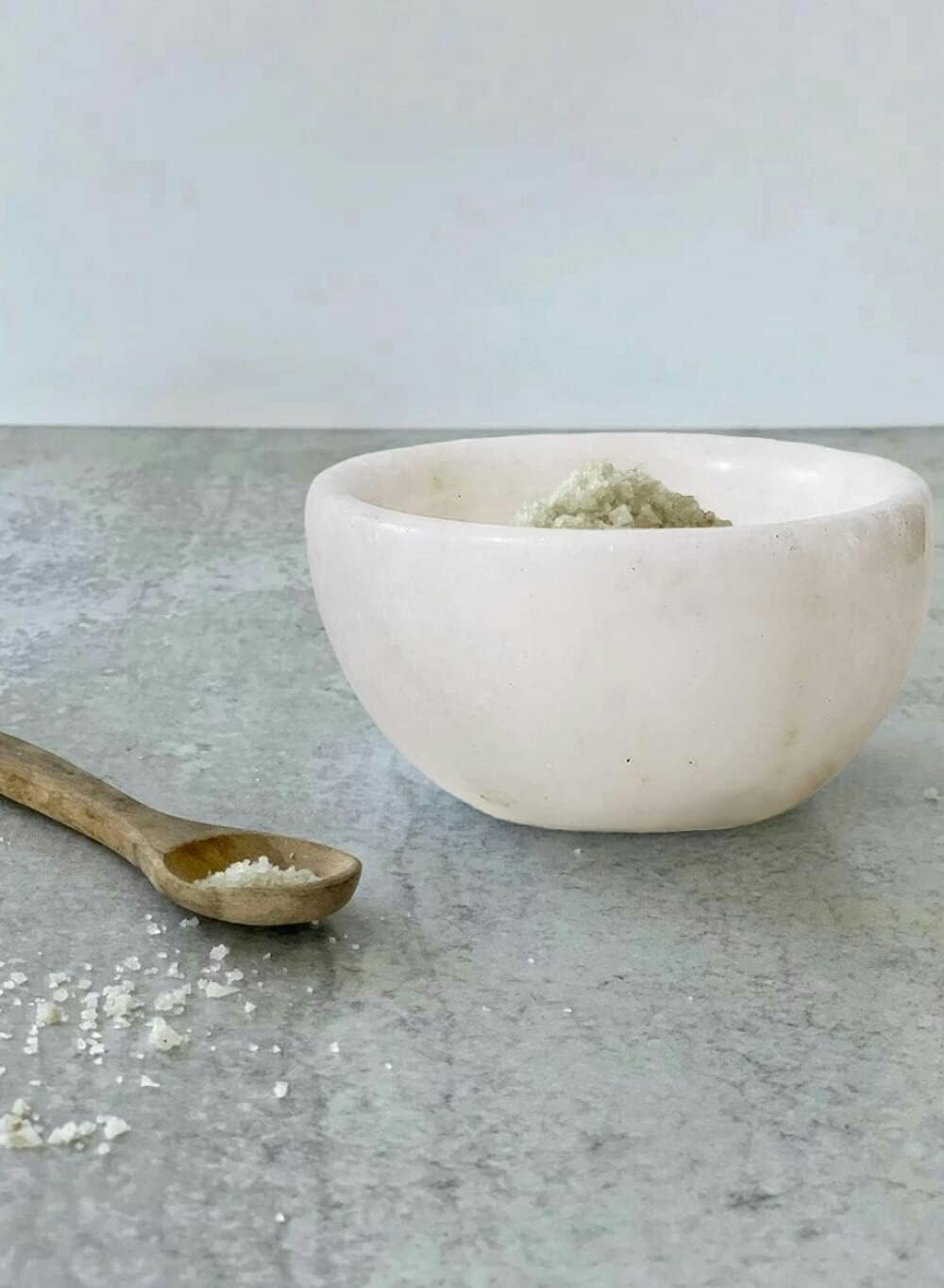 Serene Spaces Living Set of 2 Small White Natural Marble Bowls