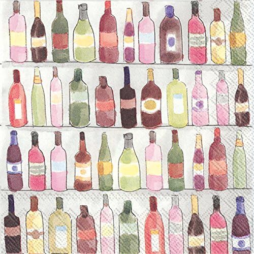 IHR Ideal Home 3-Ply Cocktail Napkins 5x5 20-Count Wine Shelves Pack