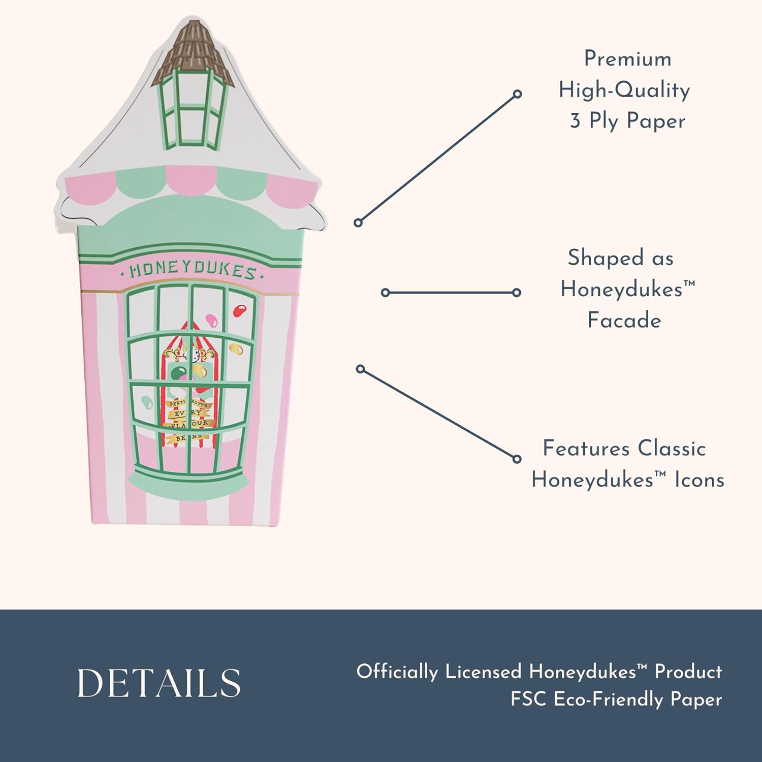 Bonjour Fte Harry Potter Honeydukes Pink Stripe Treat Boxes Pack of 8