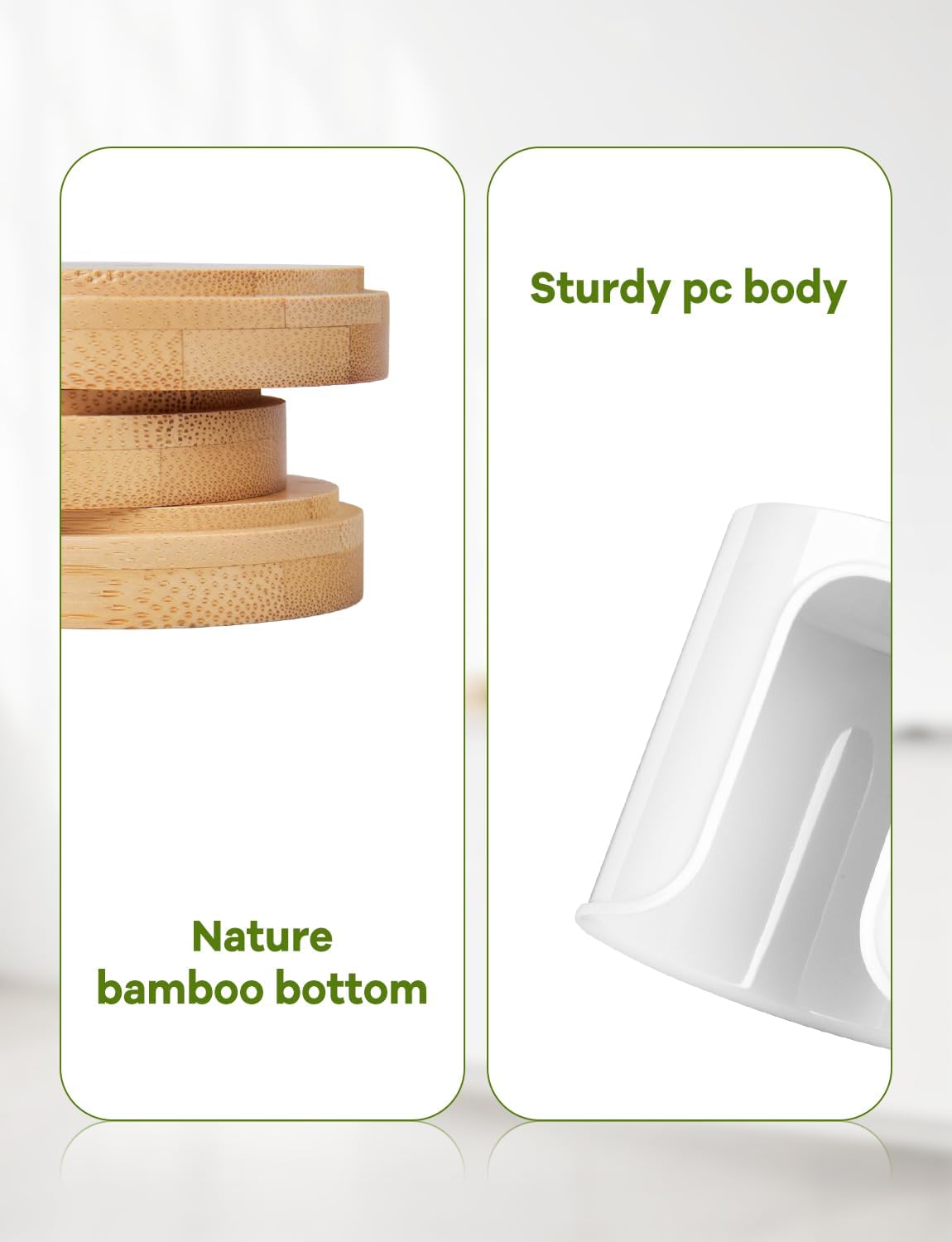 Bathroom Cup Holder Dispenser - PC and Bamboo White Pack of 1