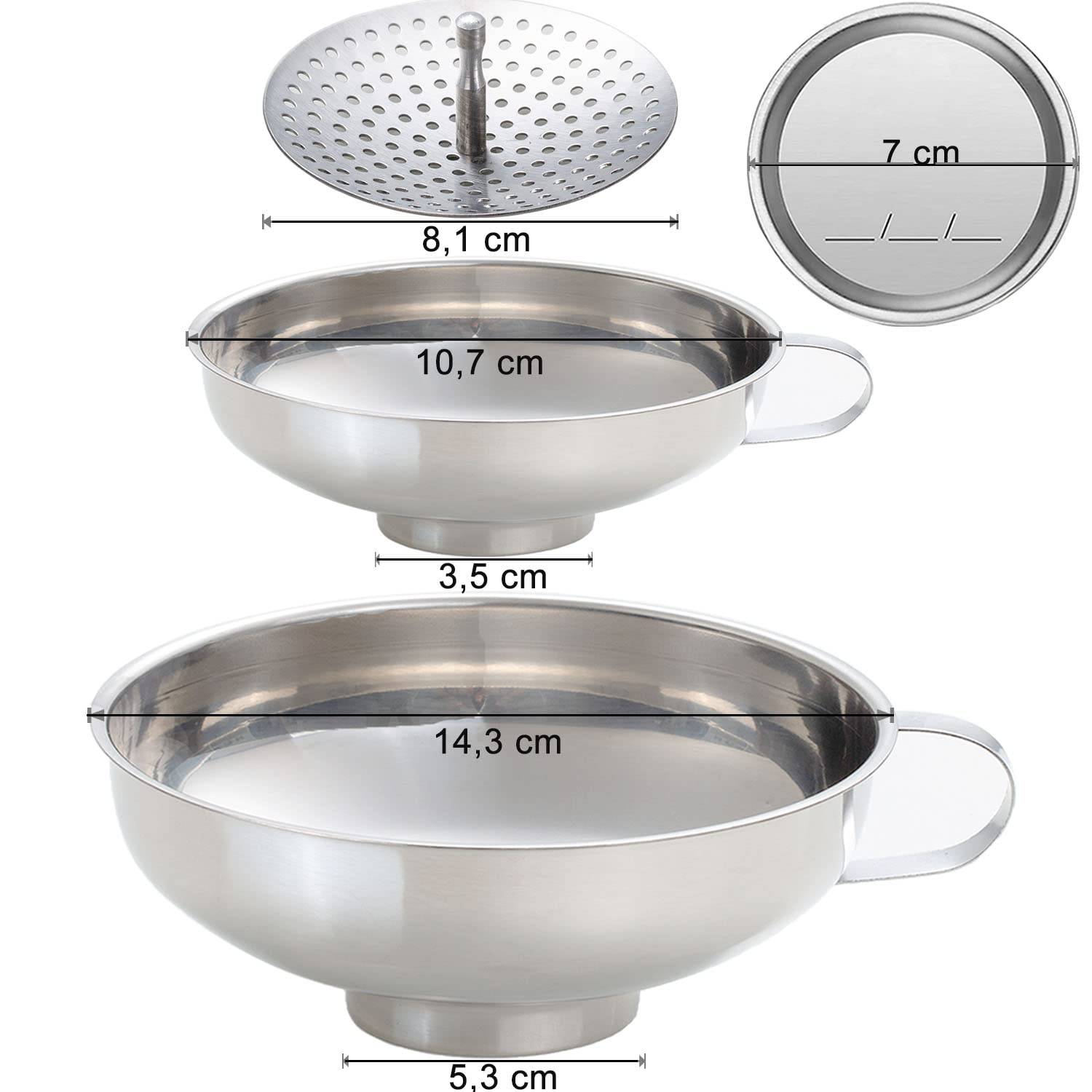 Kalave Canning Funnel Set with Strainer 3 Pack