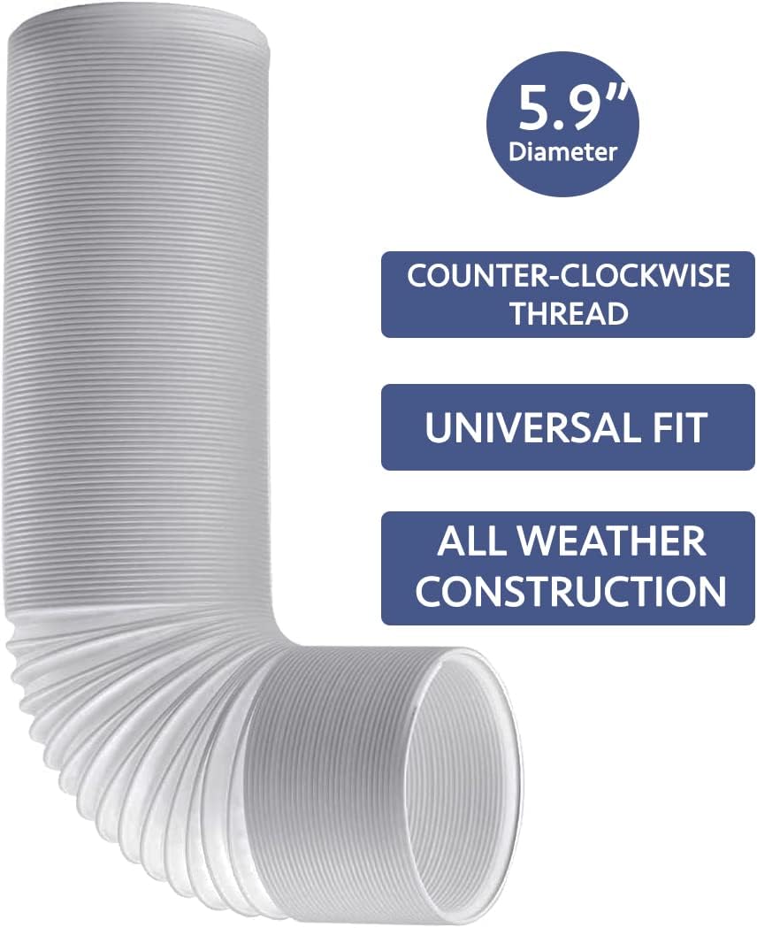 ALPINE HARDWARE AC Exhaust Hose 59 Inch Diameter 80 Inch Length Counter Clockwise