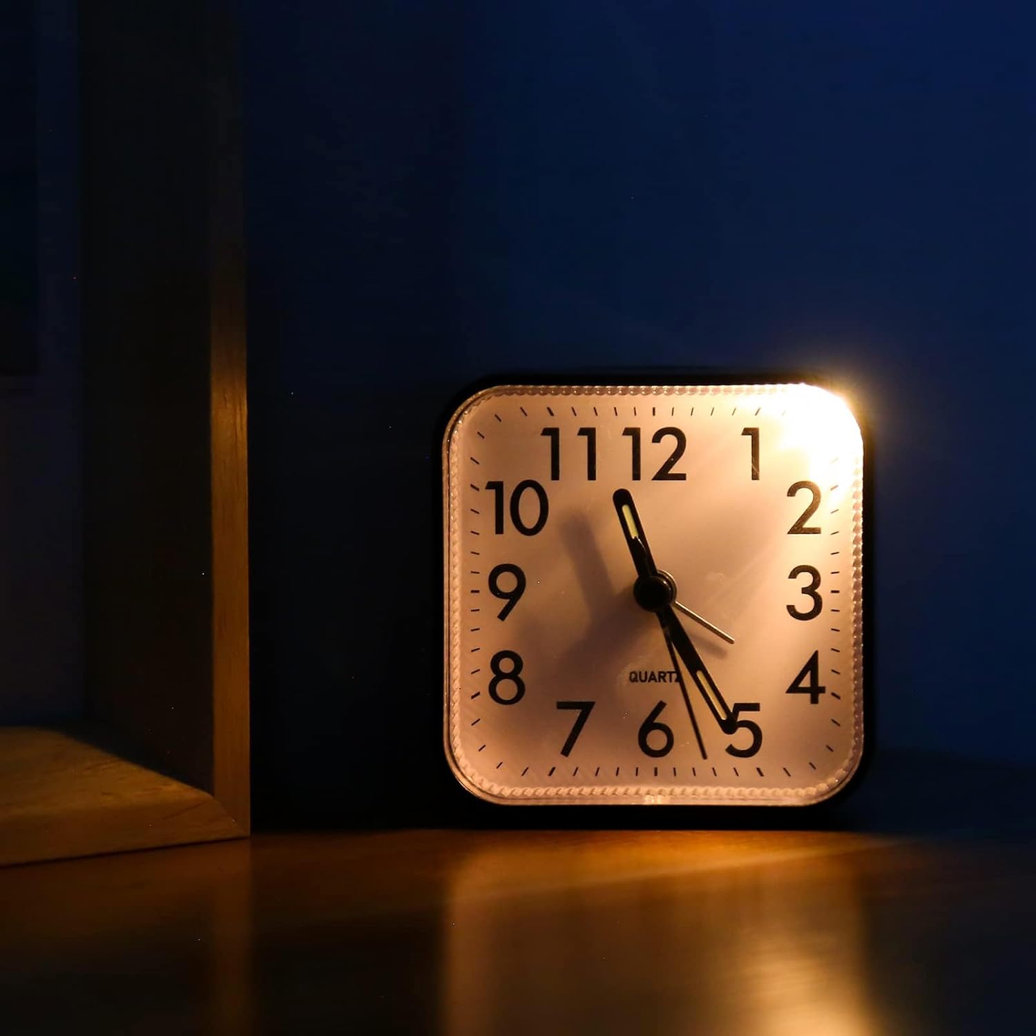 OQIMAX Silent Alarm Clock with Night Light and Large Display