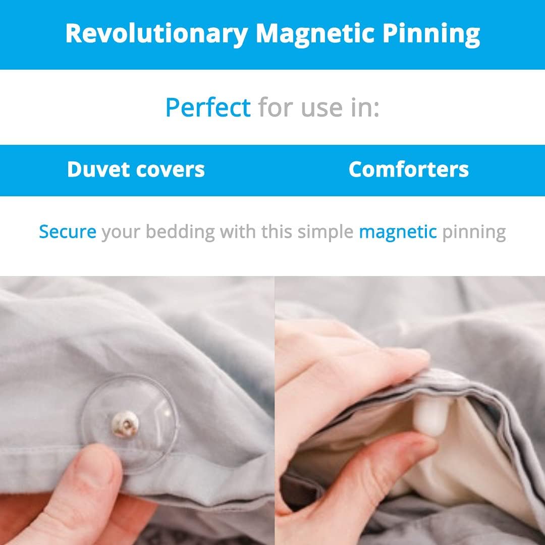 Clear Magnetic Duvet Clips with Key for Easy Removal Pack of 8