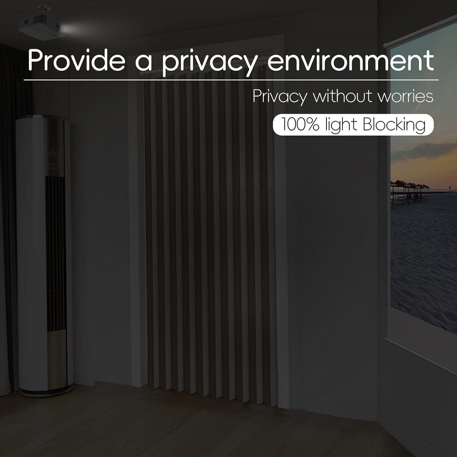 Jilron Blackout Fabric Door Curtain with Magnetic Closure