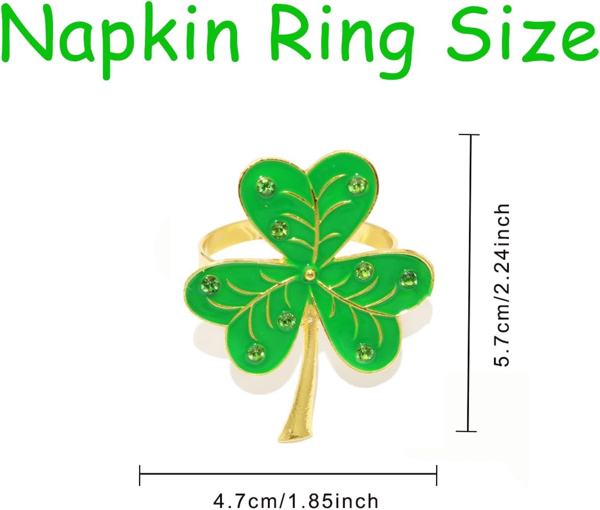 6Pcs Shamrock Napkin Rings for Table Decor
