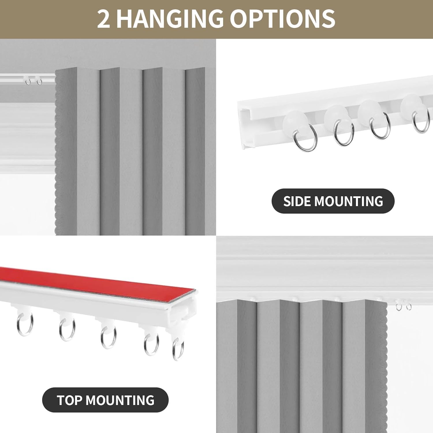 Rinhartex Blackout Accordion Curtain with Track