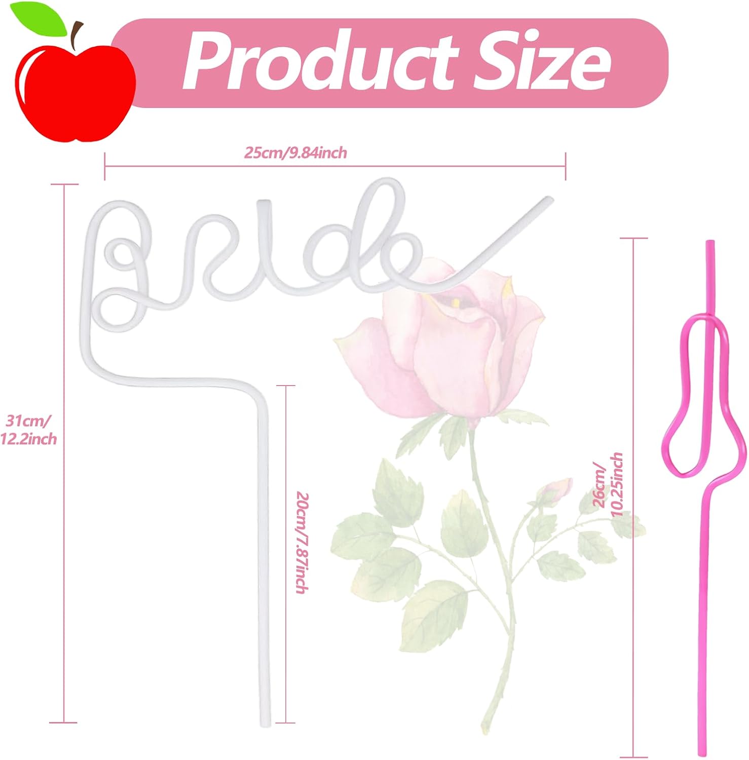12pcs Reusable Bachelorette Party Straws Set