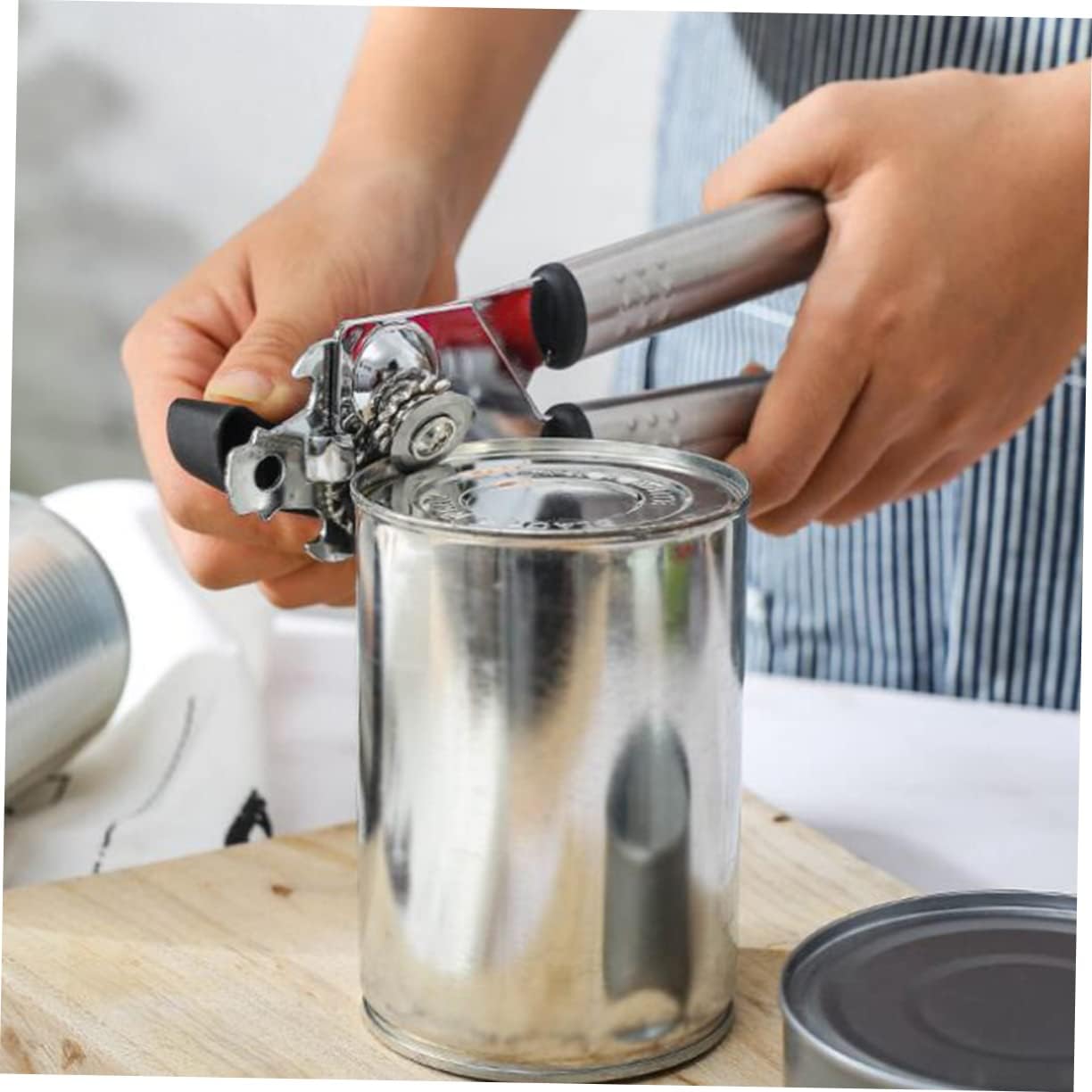 DECHOUS Manual Can Opener with Lid Lifter and Anti-Slip Grips