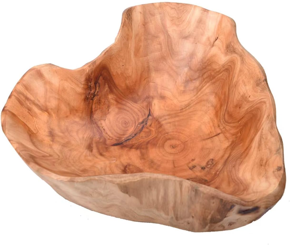 Handmade Natural Root Wood Bowl 12-14 Inches Unique