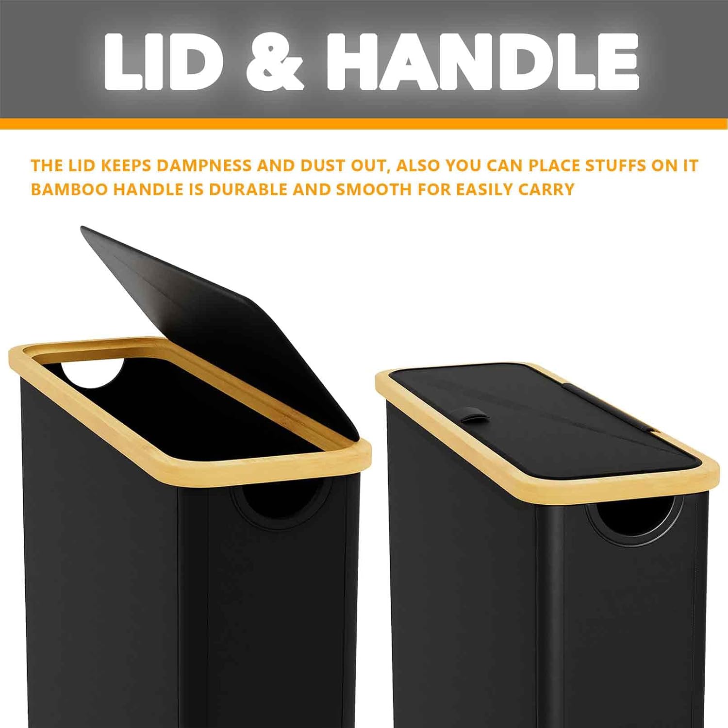 SpaceAid Extra Large Toilet Paper Storage with Lid Black