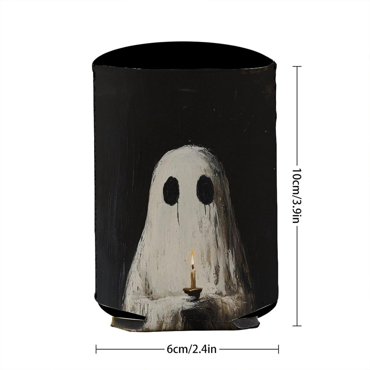 Beer Can Cooler Sleeve Ghost Candle Halloween Insulated Holder