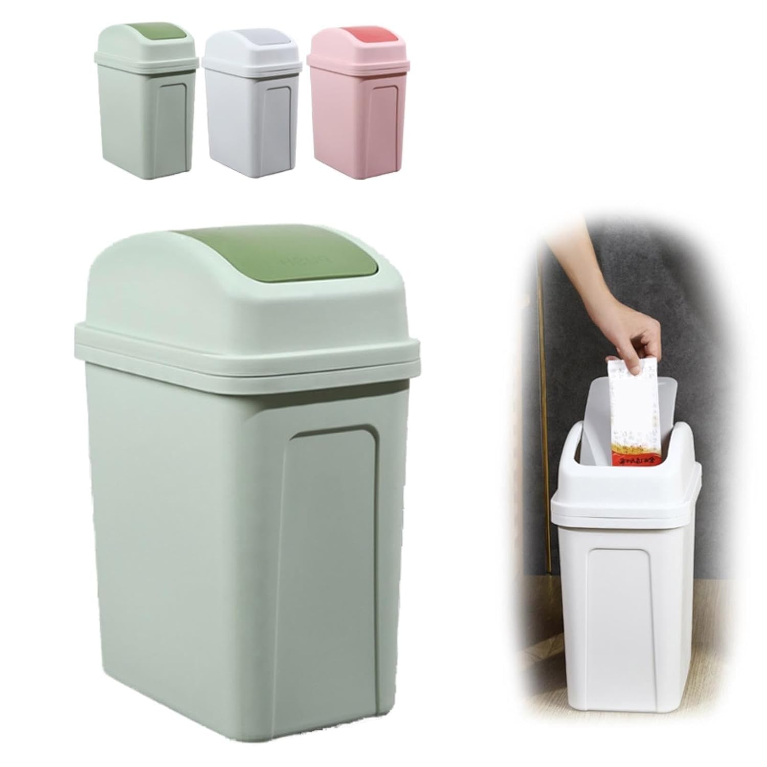 KELINFONG 55 Gallon Bathroom Trash Can with Lid