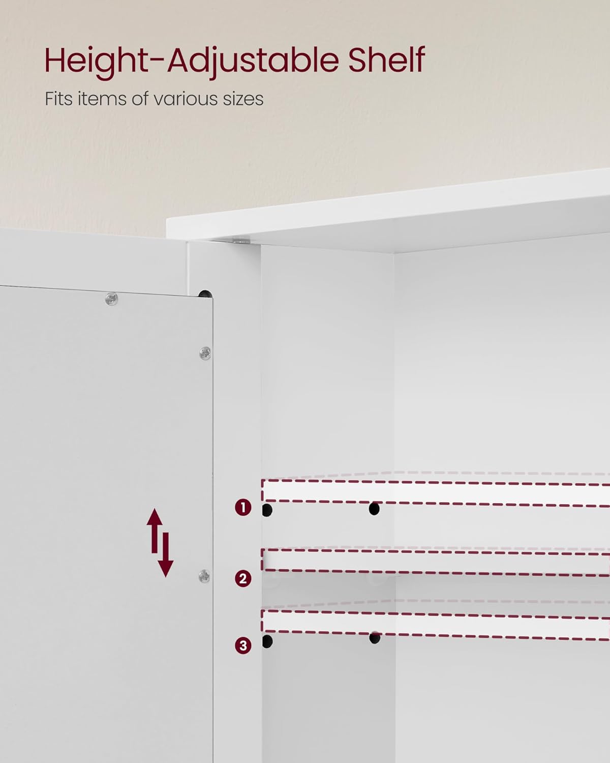 VASAGLE Wall Mounted Bathroom Cabinet with Mirror Doors