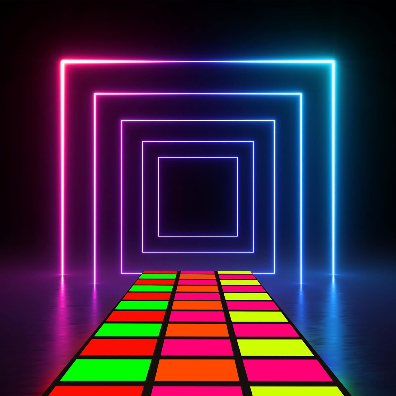 Mixweer Neon Dance Floor 118x39 Inch for Parties