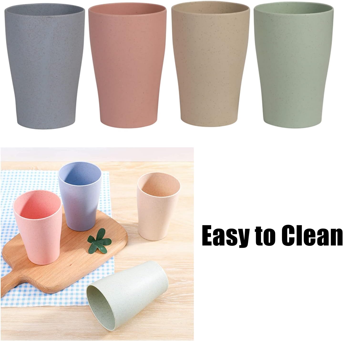 WANBY 8 Pcs Wheat Straw Drinking Cups Set