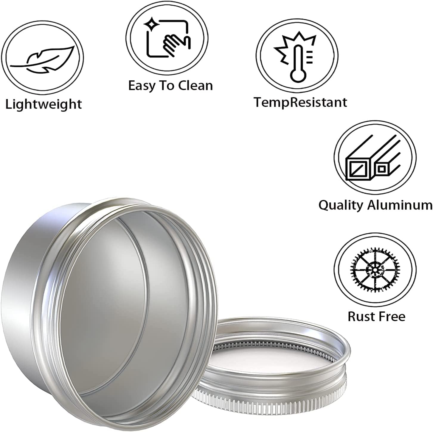 20 Pcs 2 Ounce Aluminum Tin Jars with Screw Lid