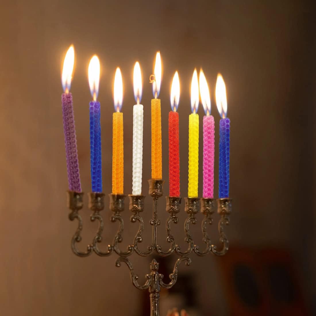 DEYBBY Honeycomb Beeswax Hanukkah Candles - 45 Piece Set