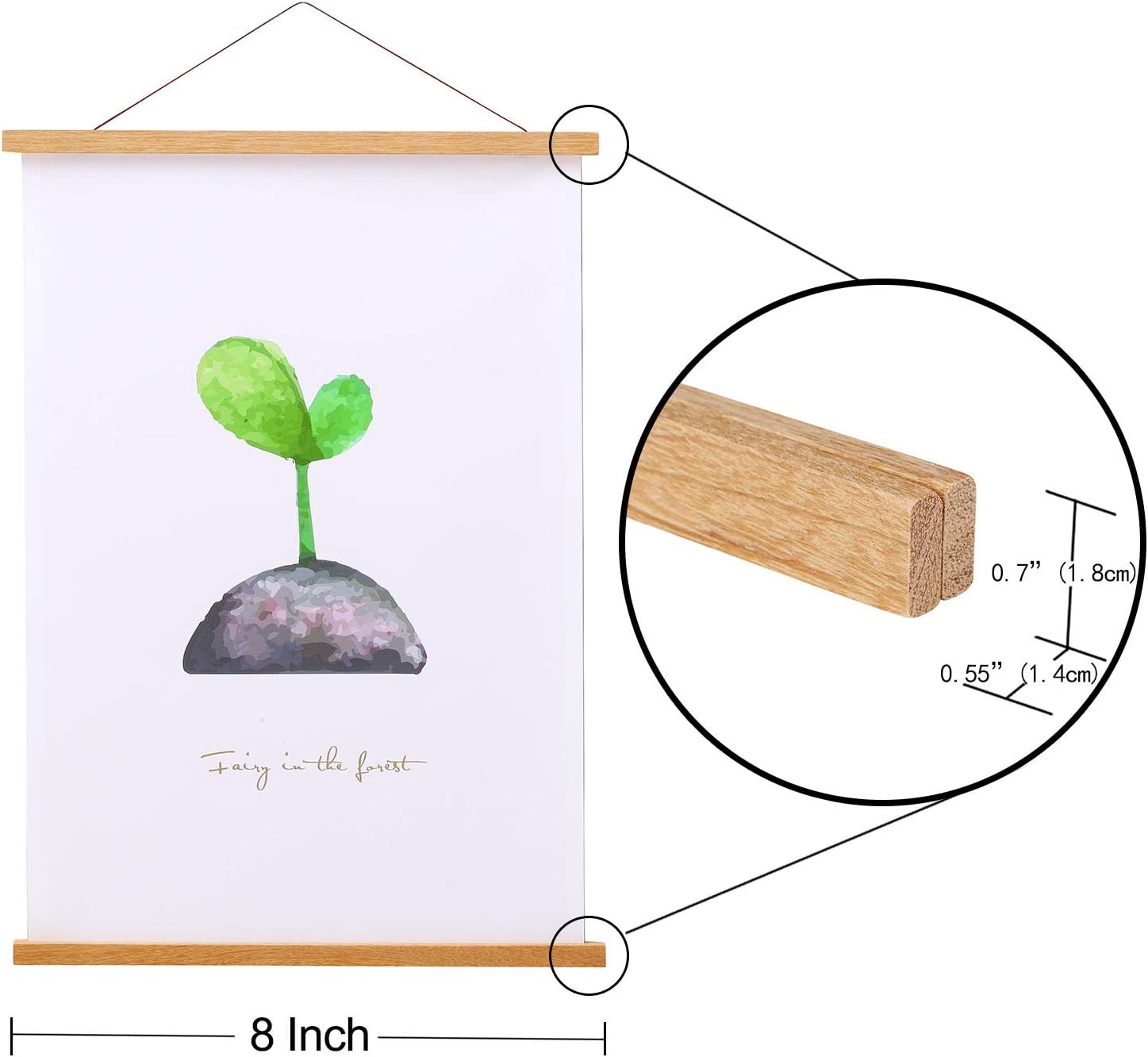 FALAMON Teak Wood Magnetic Poster Frame Hanger