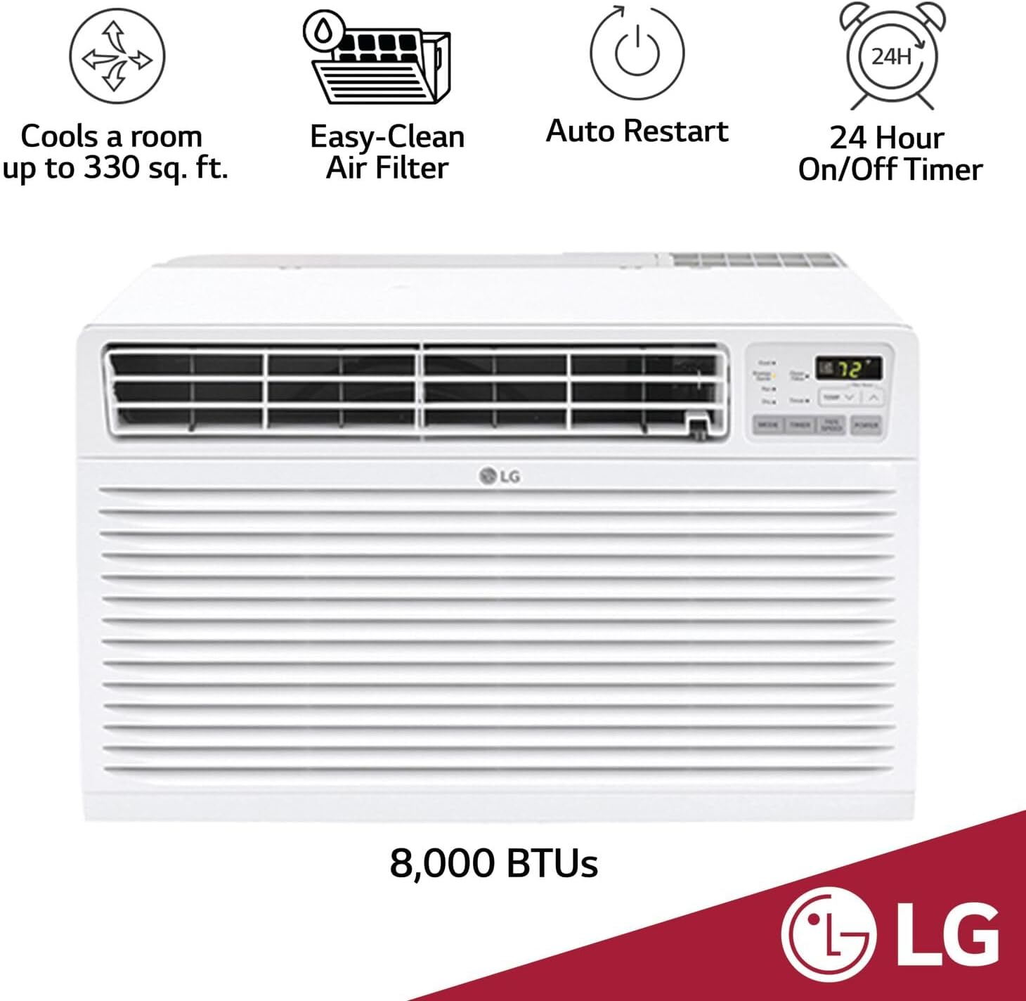 LG 7800 BTU Through the Wall AC Unit with Remote Control White