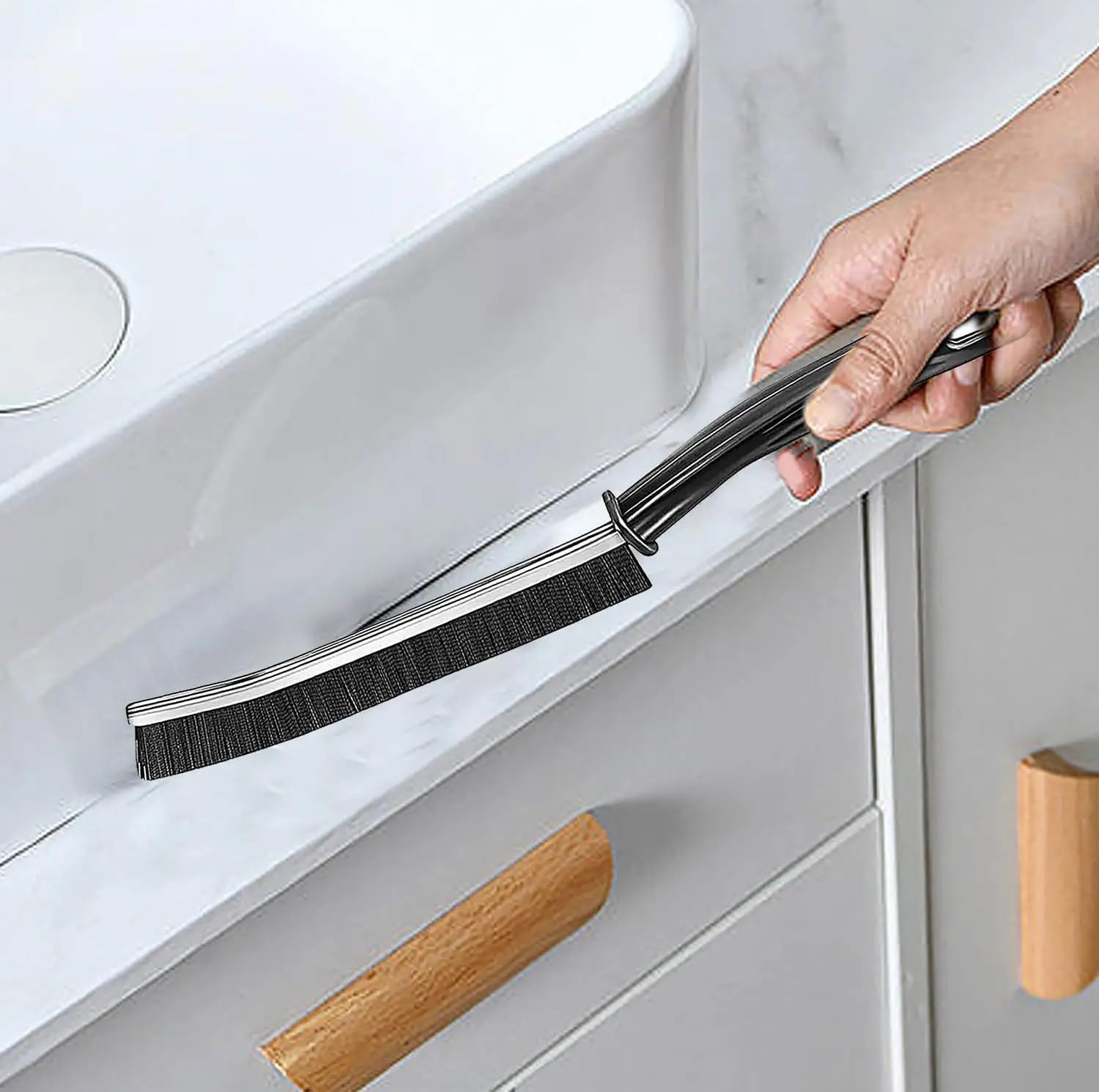 Deep Crevice Cleaning Brush - Multi-Use Bristle Tool for Small Spaces