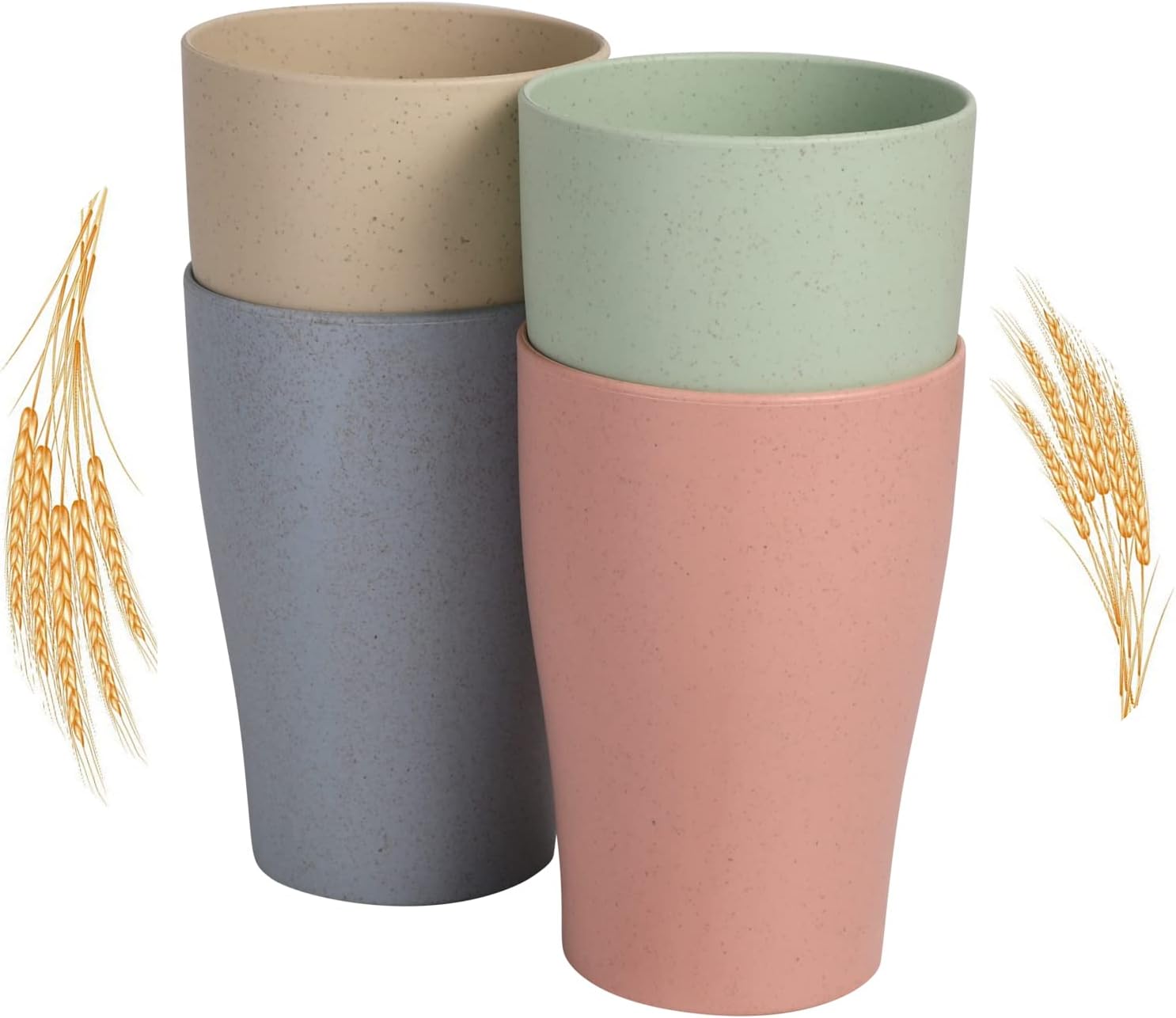 WANBY 8 Pcs Wheat Straw Drinking Cups Set
