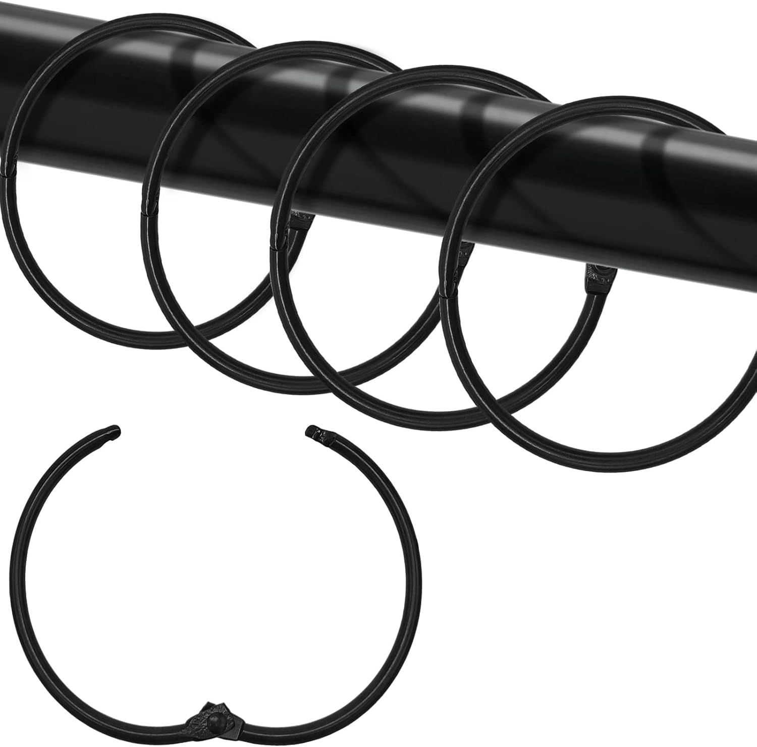 Shower Curtain Hooks Rings 24 Pcs Rustproof Metal for Curtain