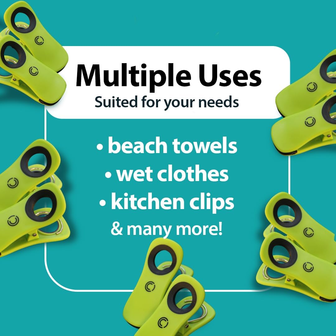 CoreClips Towel Clips for Beach Chairs - Heavy Duty with 25 Clamp