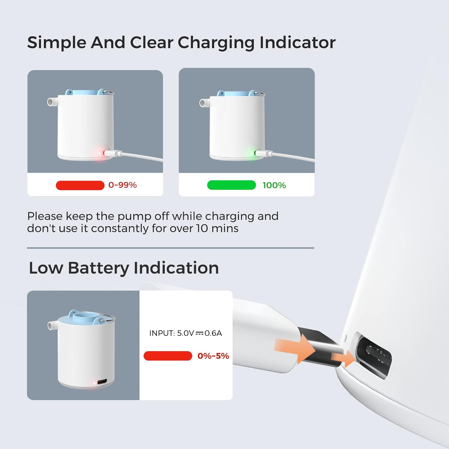 FLEXTAILGEAR Ultra Mini Air Pump with USB Rechargeable Battery