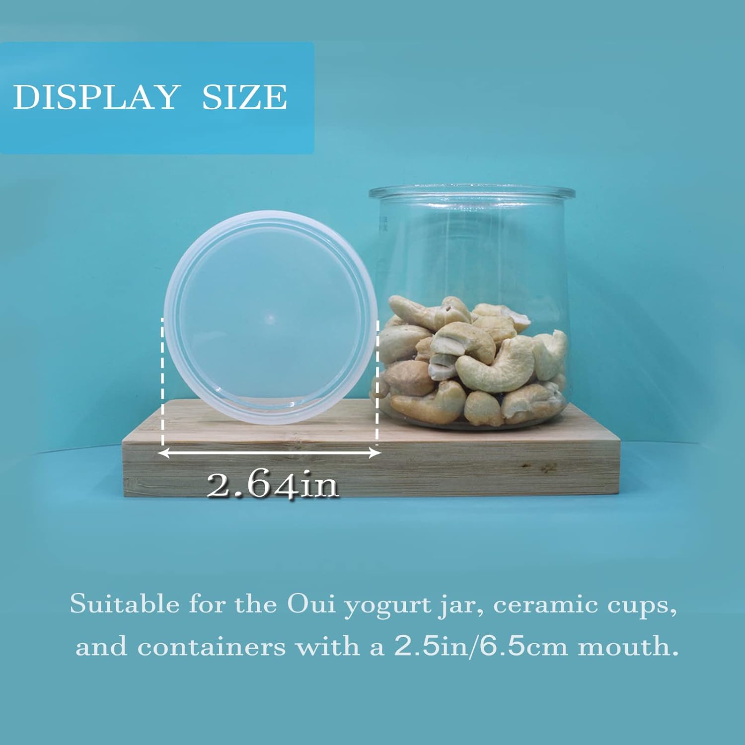 Clear Plastic Yogurt Jar Lids - 28 Pack for Oui Jars