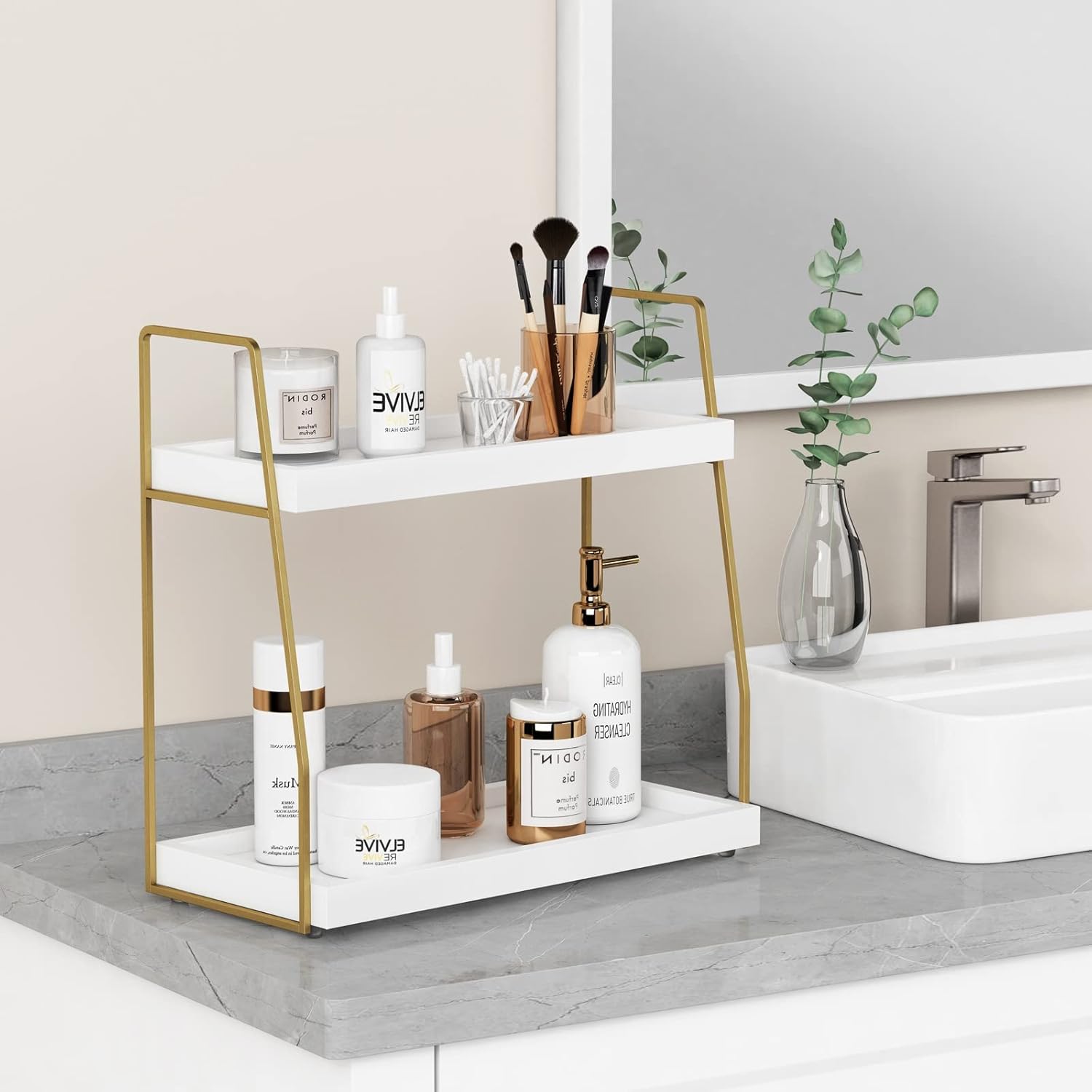 Forbena 2 Tier Bathroom Organizer Countertop Shelf