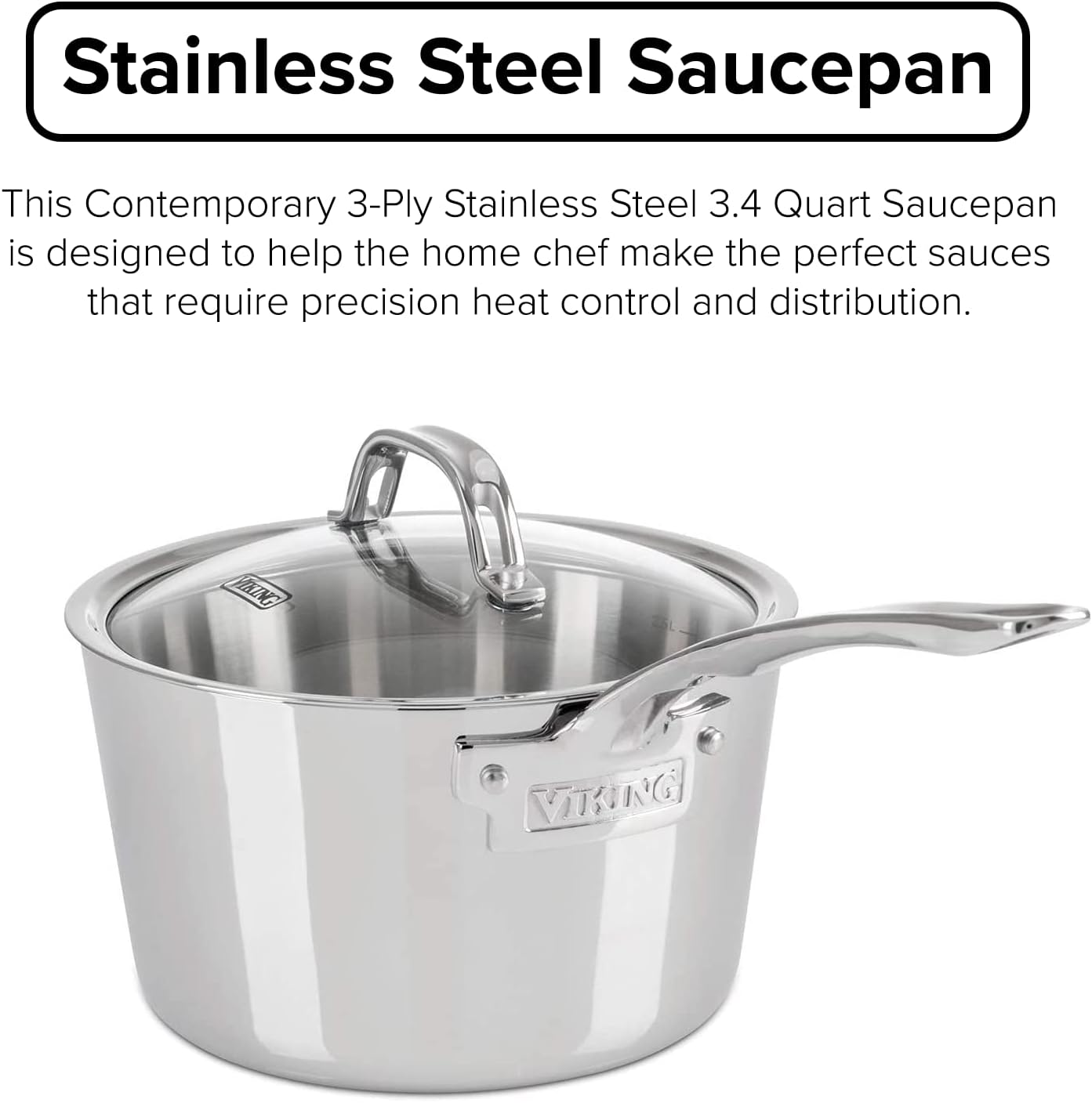 Viking 3-Ply Stock Pot 8 Qt with Glass Lid