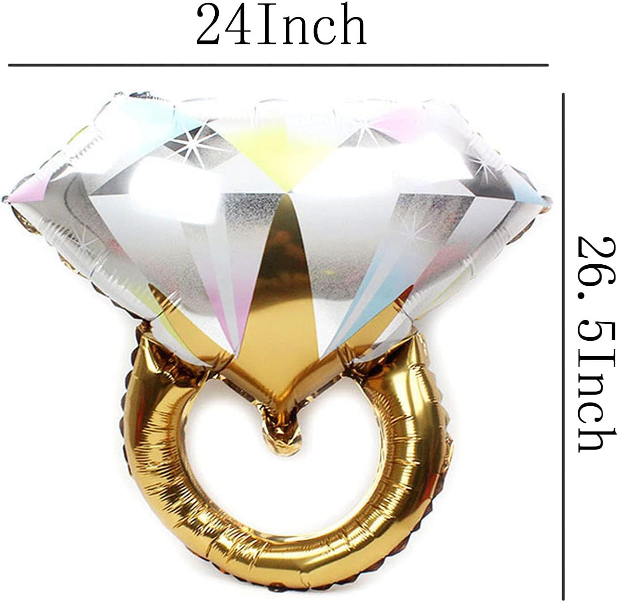 2pcs Diamond Ring Aluminum Balloons for Wedding Parties