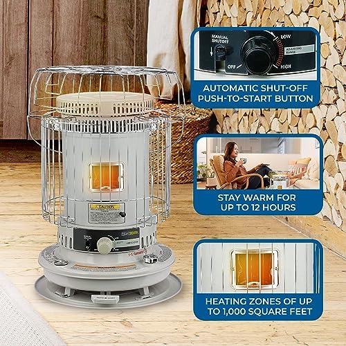 KeroHeat Sengoku Kerosene Heater 23500 BTU Portable Black